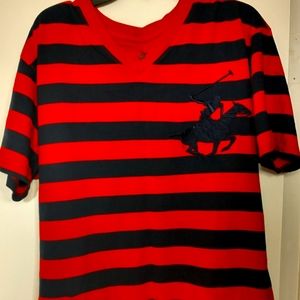 Polo, size M, Red and navy blue, cotton t shirt